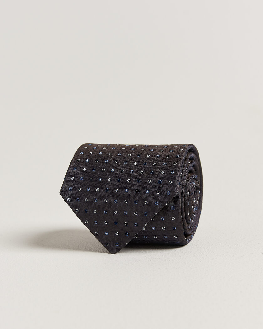 Canali Jacquard Silk Tie Dark Brown – Brun
