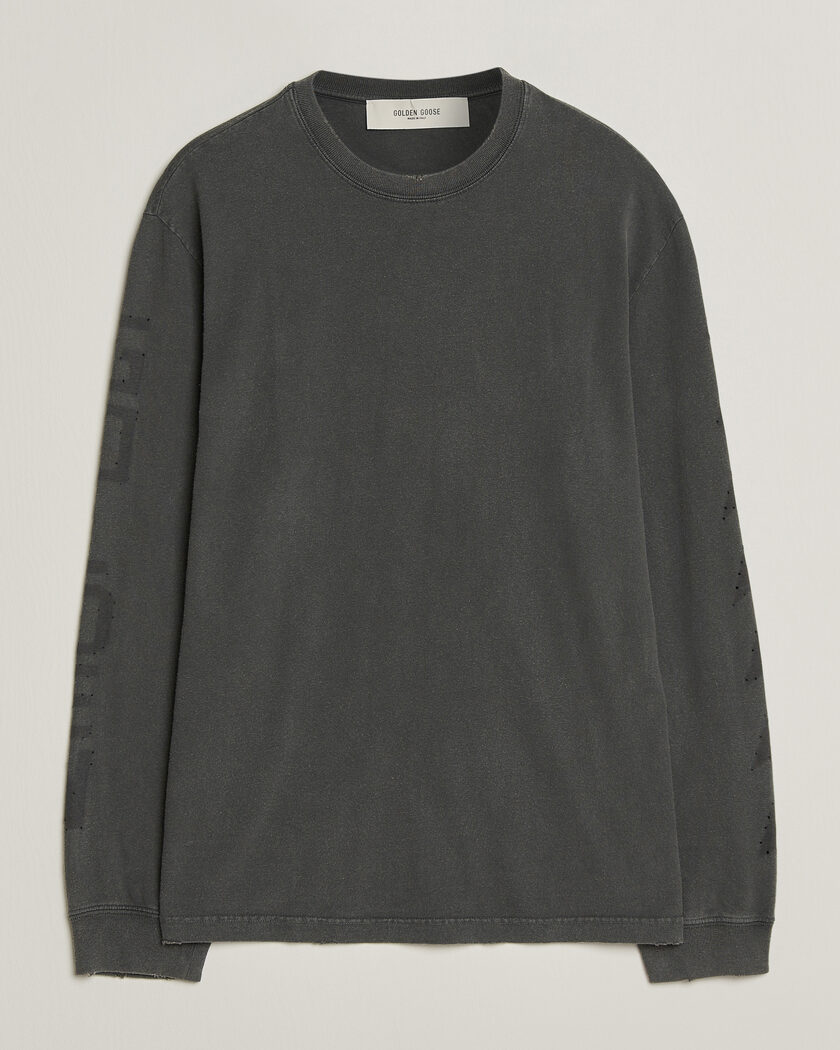 Golden Goose Long Sleeve Garment Dyed T-Shirt Anthracite – Grå