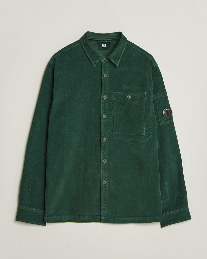 C.P. Company Corduroy Lens Overshirt Emerald Green – Grønn