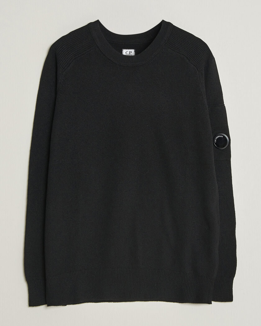C.P. Company Knitted Lambswool Crew Neck Black – Svart