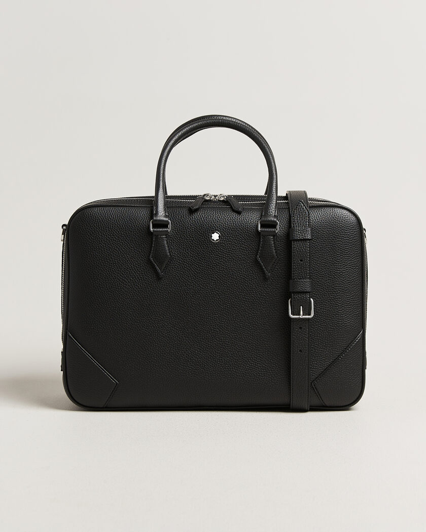Montblanc Large Briefcase Grain Leather Black – Svart