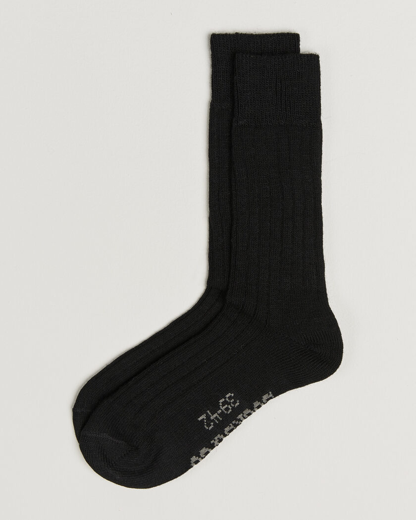 Alpacasocks & Co 2-Pack Ribbed Alpacka Wool Socks Black – Svart