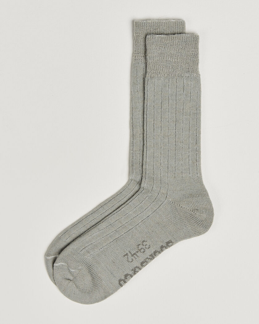 Alpacasocks & Co 2-Pack Ribbed Alpacka Wool Socks Light Grey – Grå