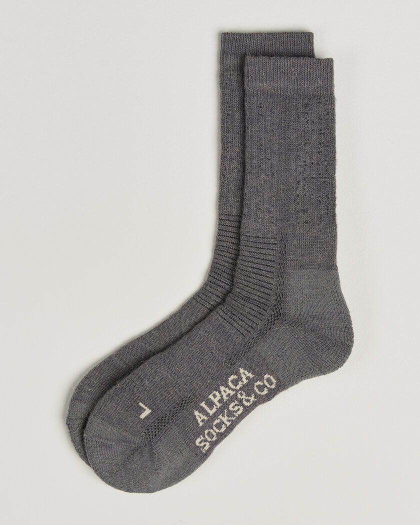Alpacasocks & Co 2-Pack Heavy Alpacka Wool Socks Dark Grey – Grå