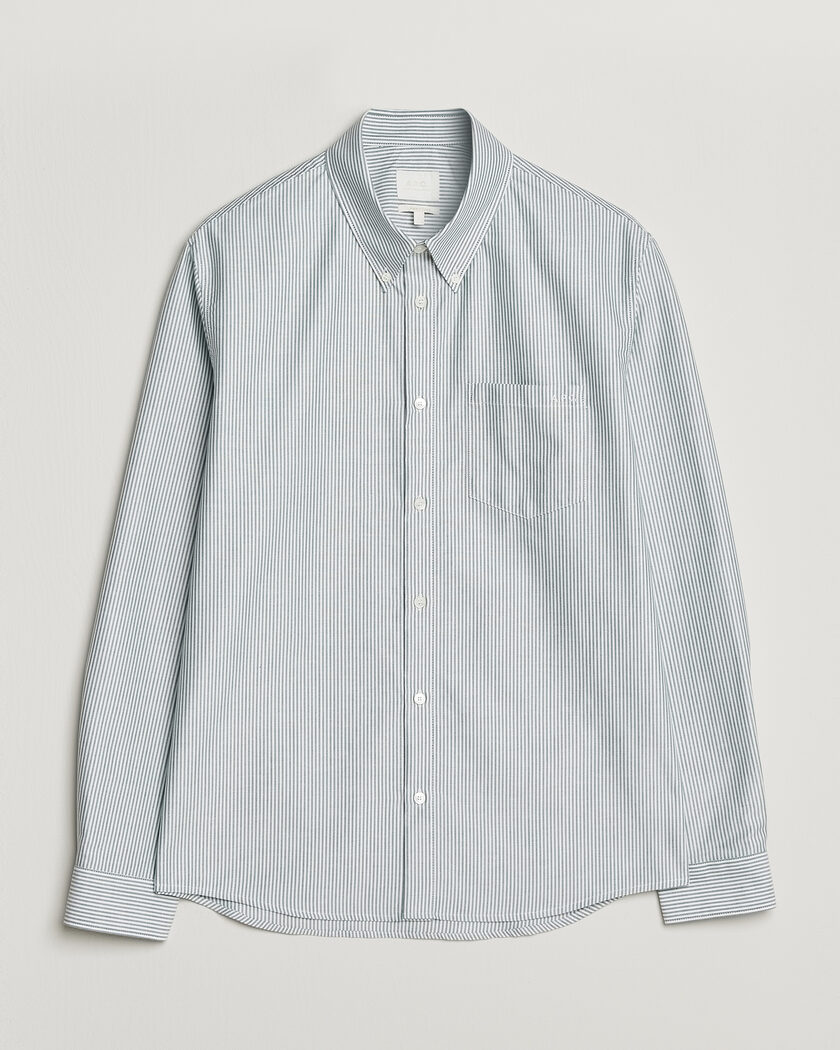 A.P.C. Greg Striped Oxford Shirt Green/White – Flerfarget