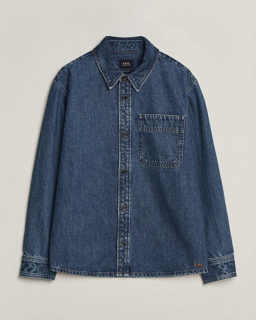 A.P.C. Basile Denim Overshirt Washed Indigo – Blå