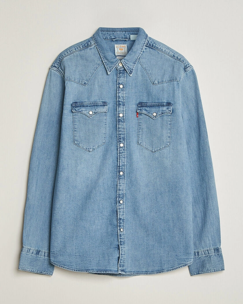 Levi's Barstow Western Standard Shirt Blue Sky Mountain Light – Blå