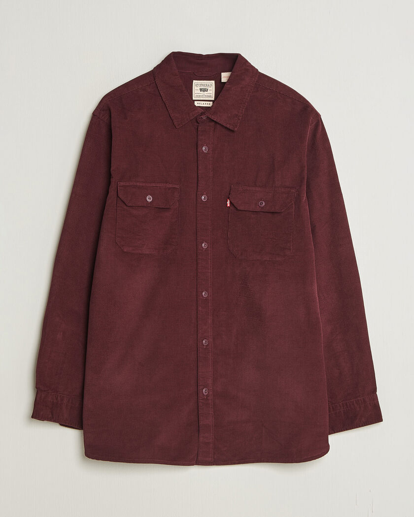 Levi's Jackson Corduroy Worker Shirt Vineyard Wine – Rød