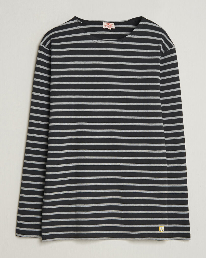 Armor-lux Houat Héritage Stripe Long Sleeve T-Shirt Black/Grey – Flerfarget
