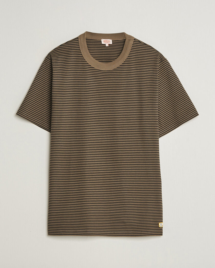 Armor-lux Héritage Callac Striped T-Shirt Olive/Black – Flerfarget