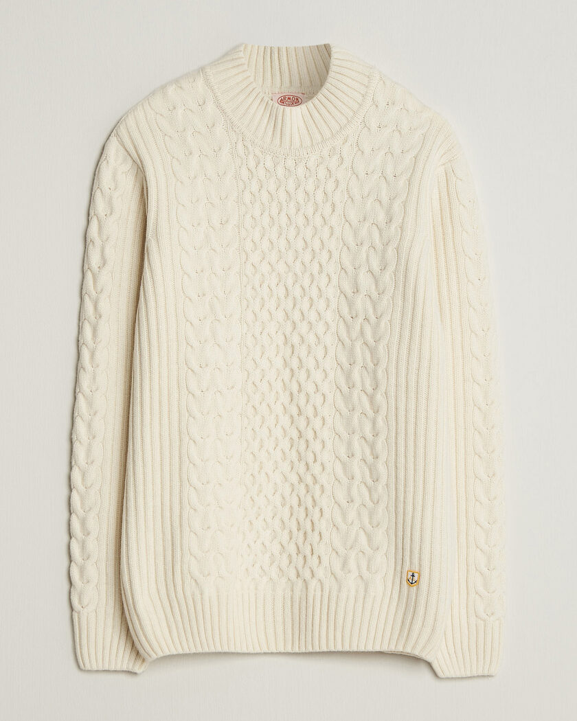 Armor-lux Wool Knitted Sweater Nature – Hvit