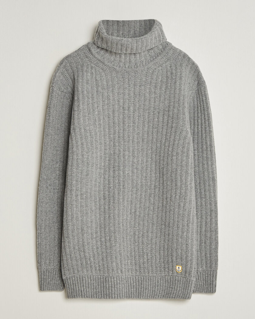 Armor-lux Wool Knitted Rollneck Slate – Grå