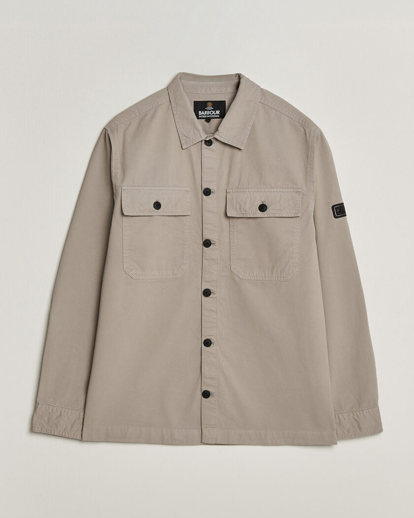Barbour International Arlo Cotton Overshirt Concrete – Grå