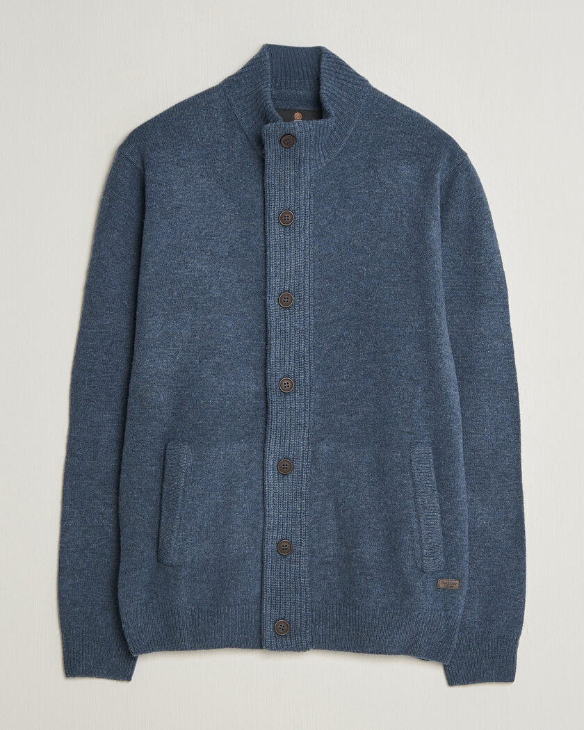 Barbour Lifestyle Essential Patch Zip Through Cardigan Dark Indigo – Blå