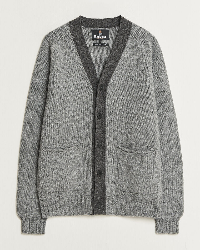Barbour Lifestyle Scottish Made Knitted Cardigan Grey Marl – Grå