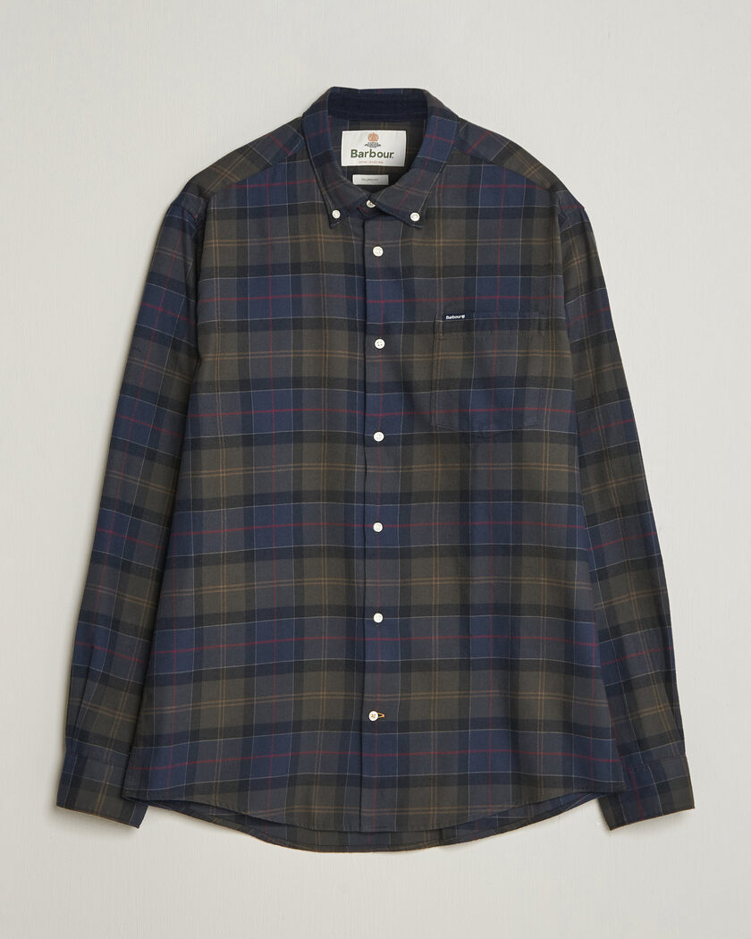 Barbour Lifestyle Flannel Check Shirt Shadow Classic – Grønn