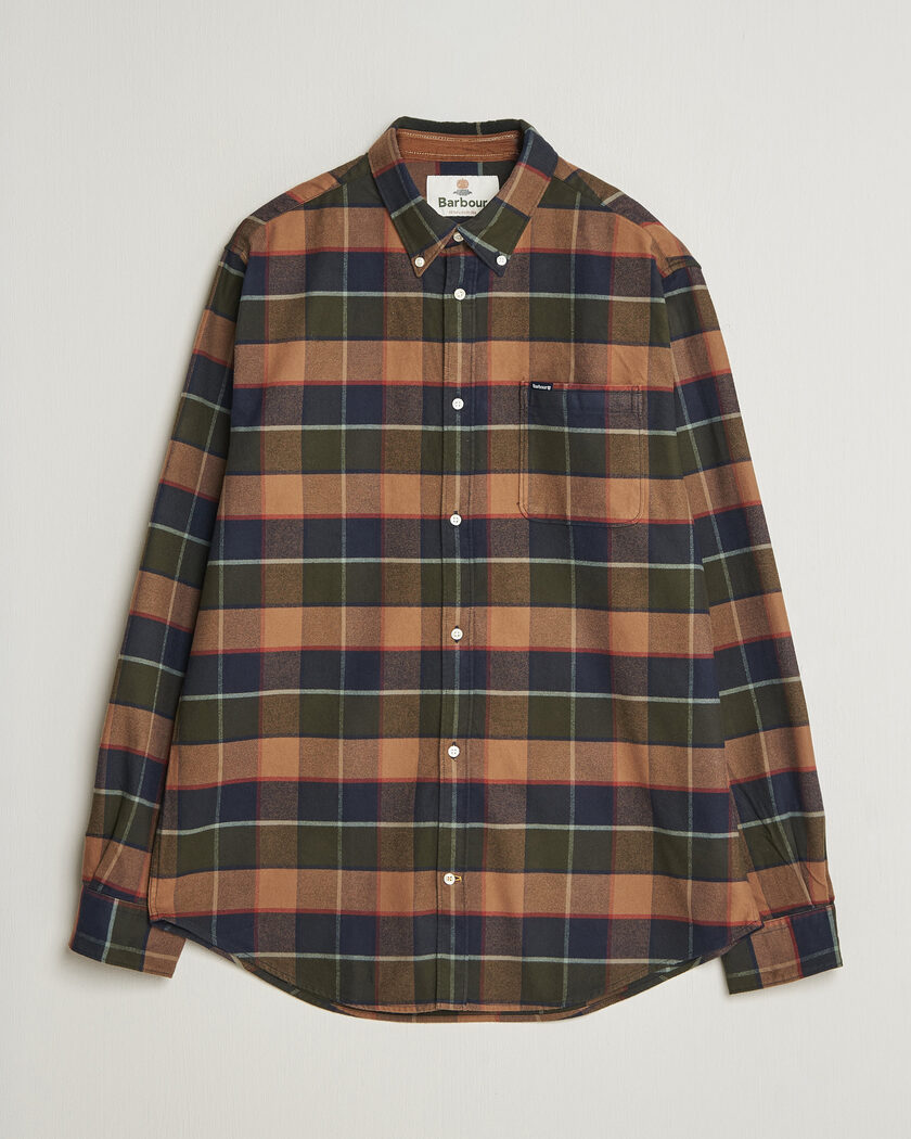 Barbour Lifestyle Valey Flannel Check Shirt Olive – Grønn