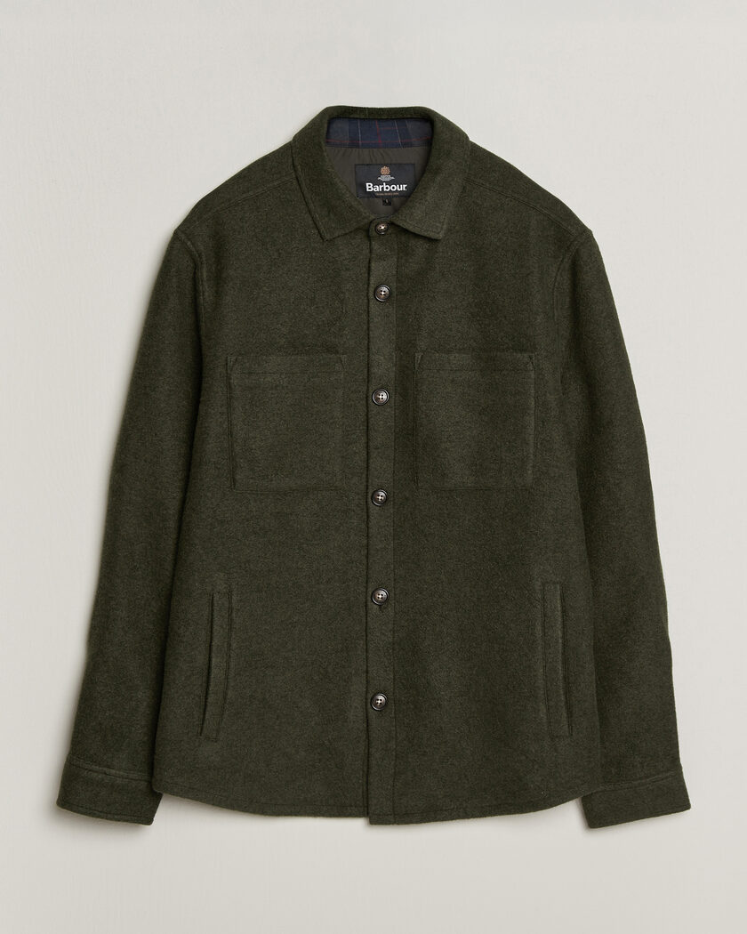 Barbour Lifestyle Marltown Tailored Wool Blend Overshirt Sage – Grønn