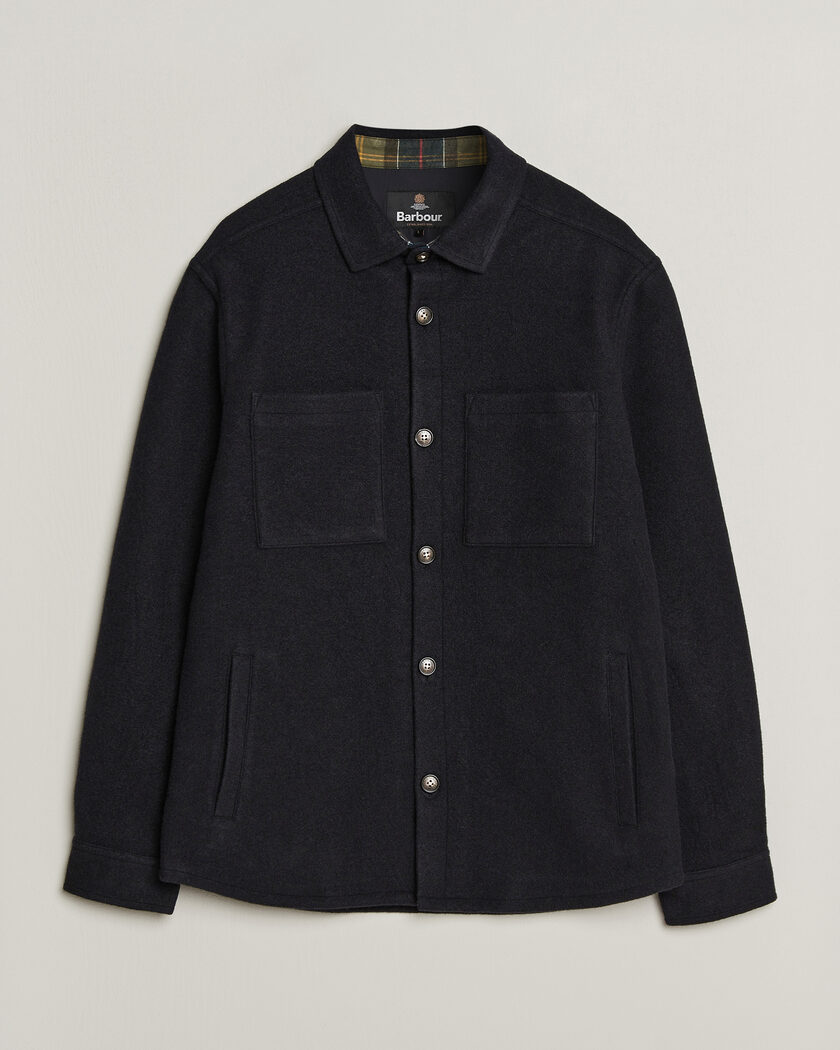 Barbour Lifestyle Marltown Tailored Wool Blend Overshirt Navy – Blå