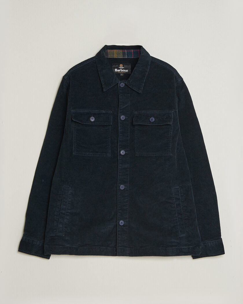 Barbour Lifestyle Tartan Trimed Cord Overshirt Navy – Blå