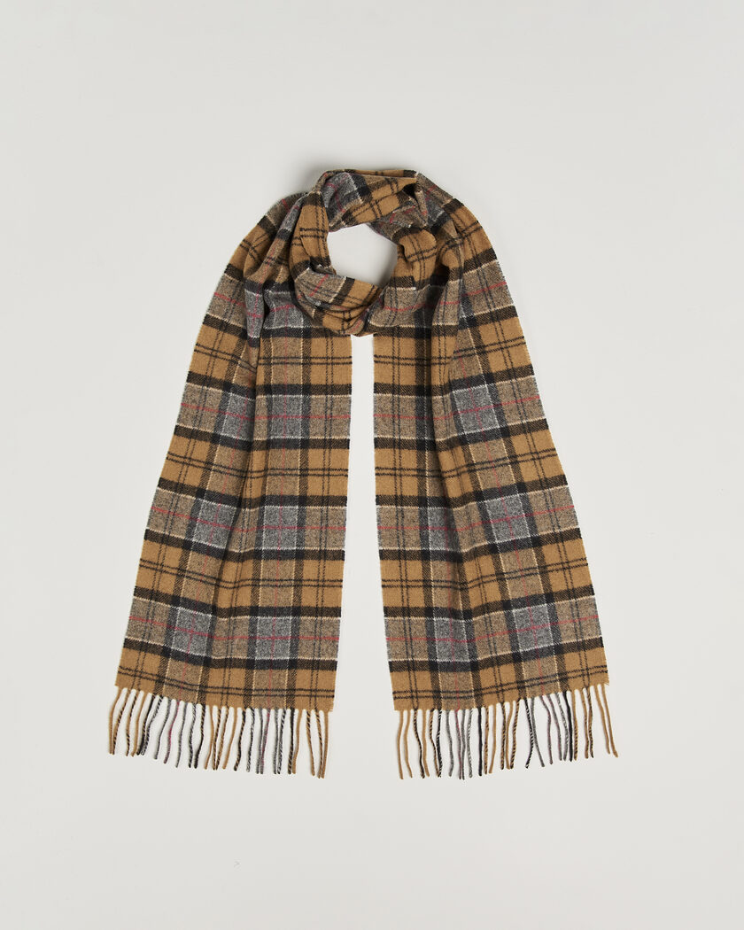 Barbour Lifestyle Tartan Lambswool Scarf Dark Dress – Beige