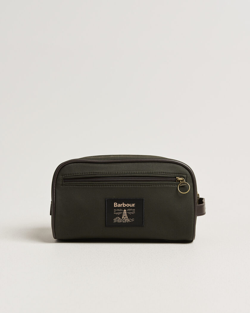 Barbour Lifestyle Waxed Washbag Olive – Grønn