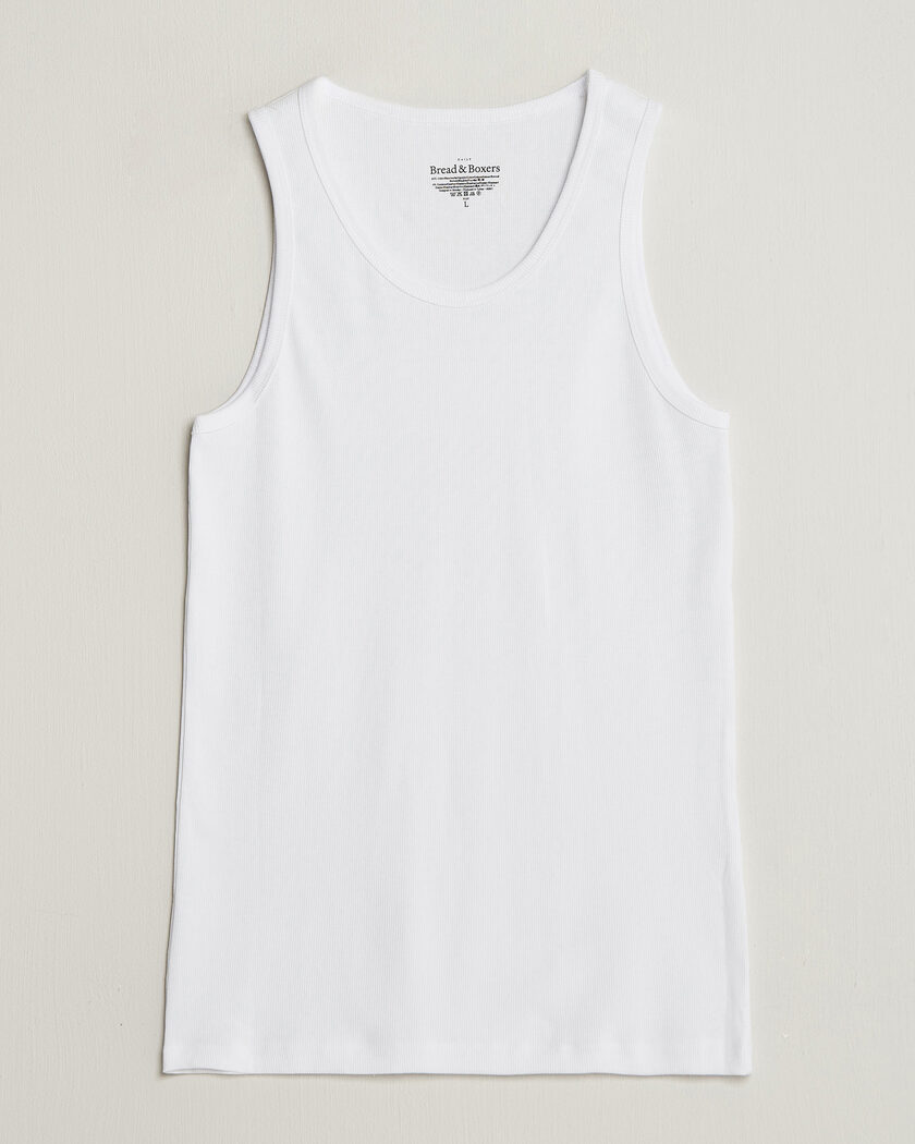Bread & Boxers 2-Pack Ribbed Tank White – Hvit