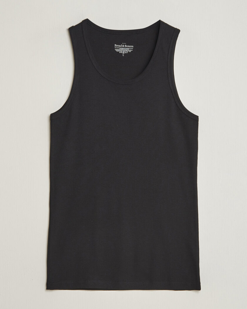 Bread & Boxers 2-Pack Ribbed Tank Black – Svart