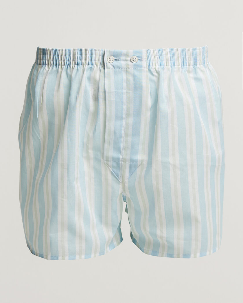 Derek Rose Classic Fit Striped Woven Cotton Boxer Shorts Blue/White – Flerfarget