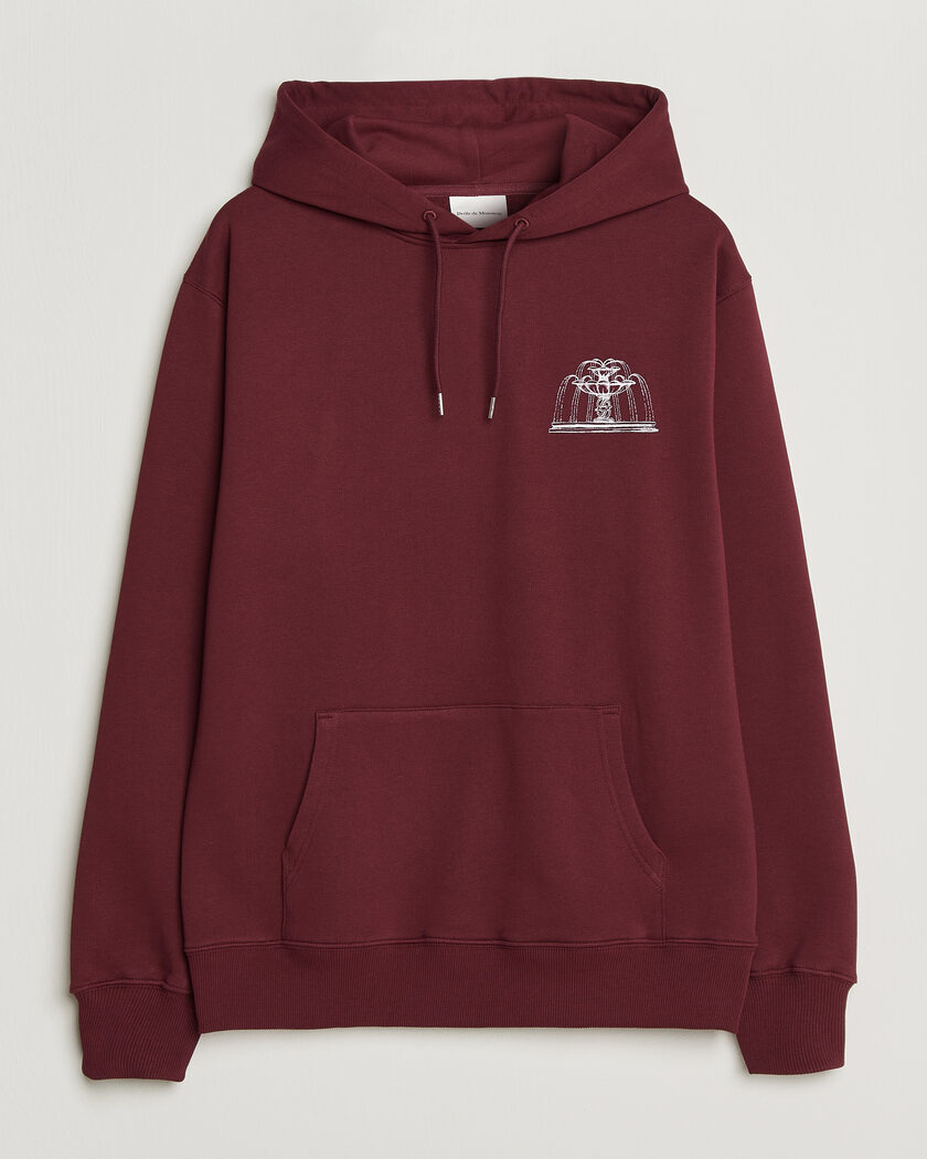 Drôle de Monsieur Fountain Printed Hoodie Burgundy – Rød