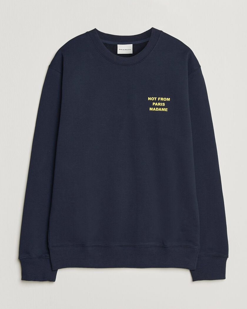 Drôle de Monsieur Bold Slogan Sweatshirt Navy – Blå