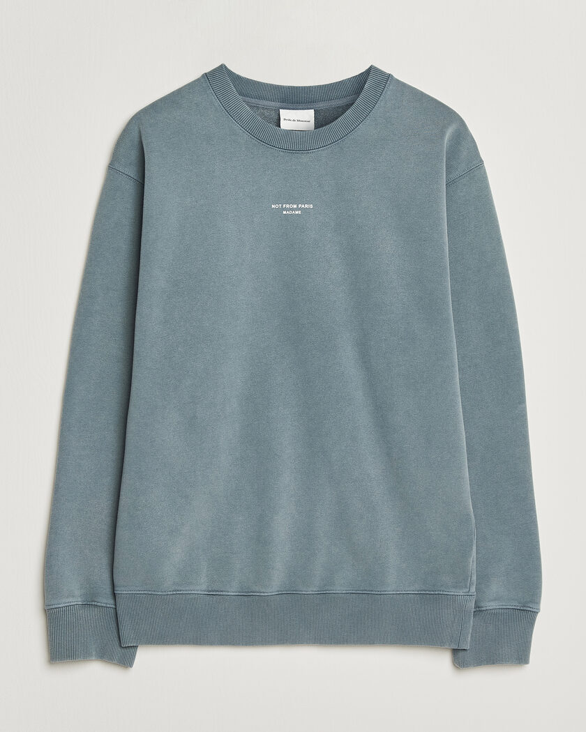 Drôle de Monsieur Classic Slogan Sweatshirt Dark Grey – Grå