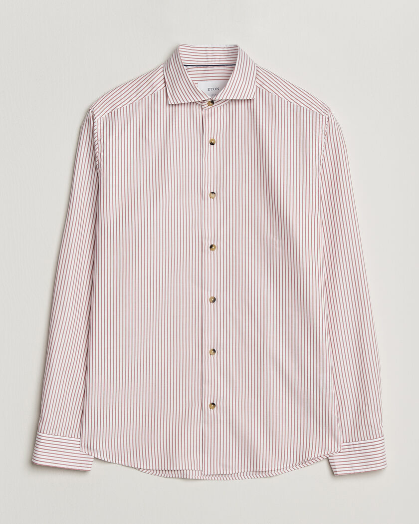 Eton Casual Fit Signature Oxford Striped Shirt Orange – Oransje