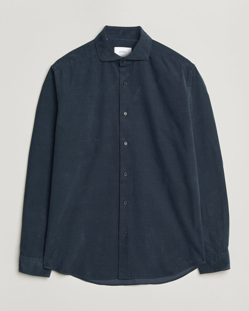 Eton Casual Fit Corduroy Shirt Navy Blue – Blå