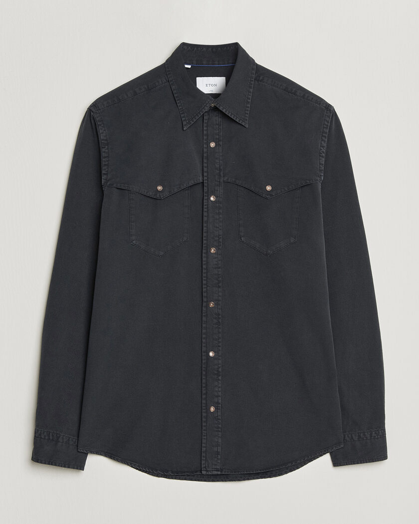 Eton Indigo Western Shirt Black – Svart