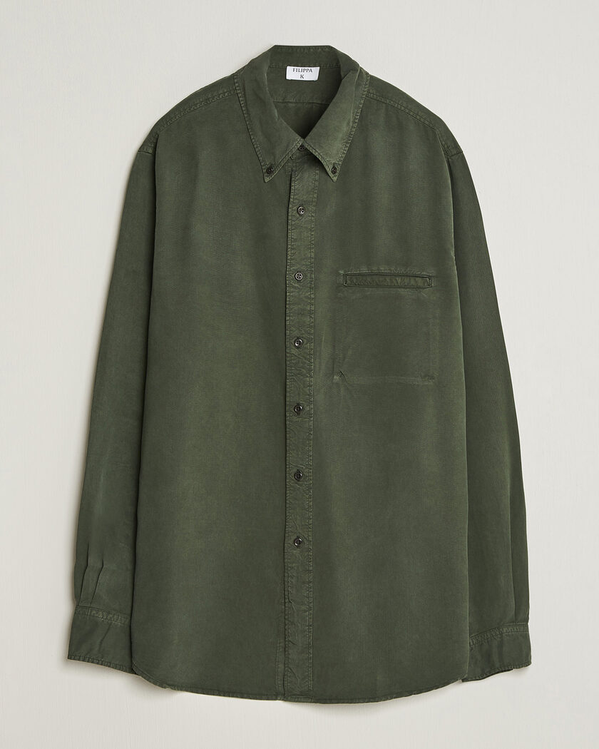 Filippa K Zack Lyocell Shirt Night Green – Grønn