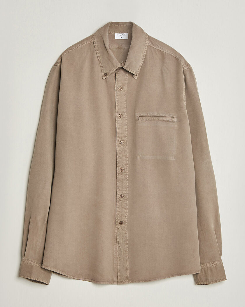 Filippa K Zack Lyocell Shirt Stone Taupe – Beige