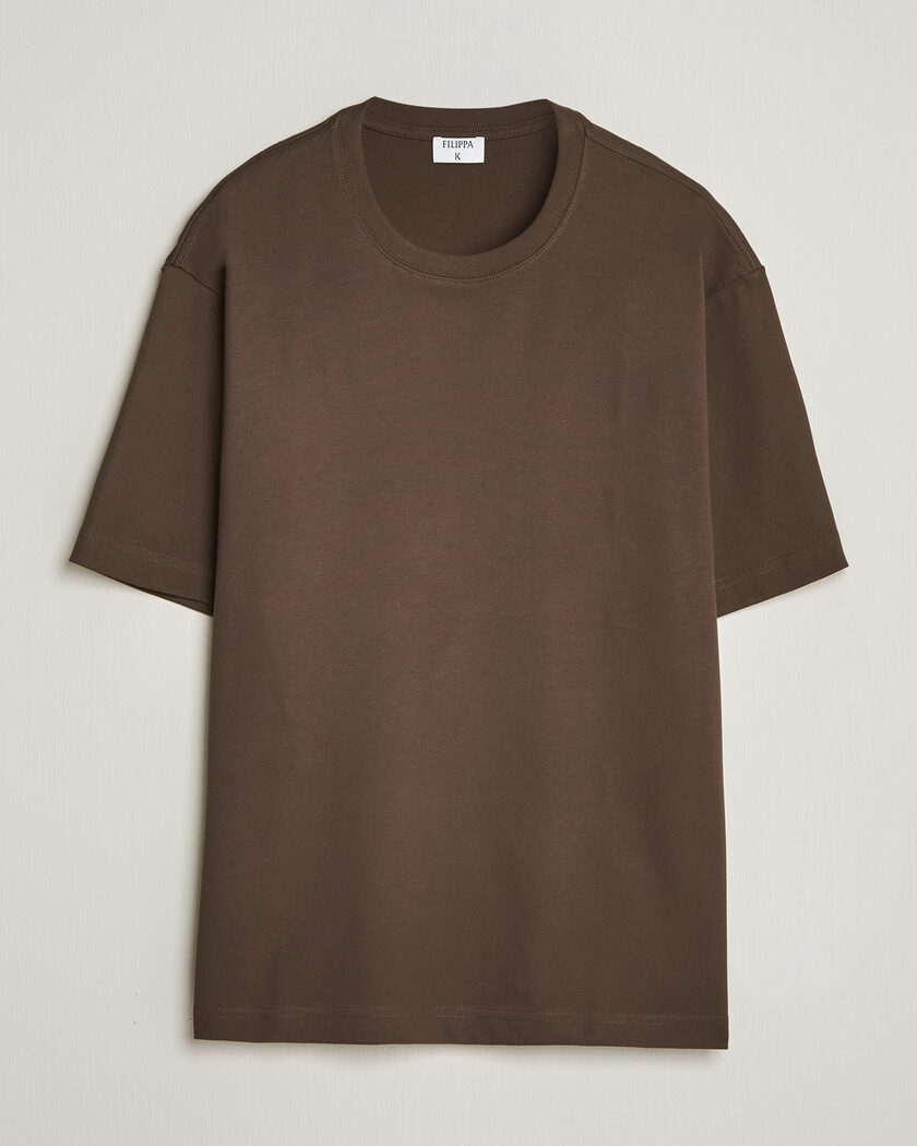 Filippa K Heavy Cotton Crew Neck T-Shirt Golden Brown – Brun