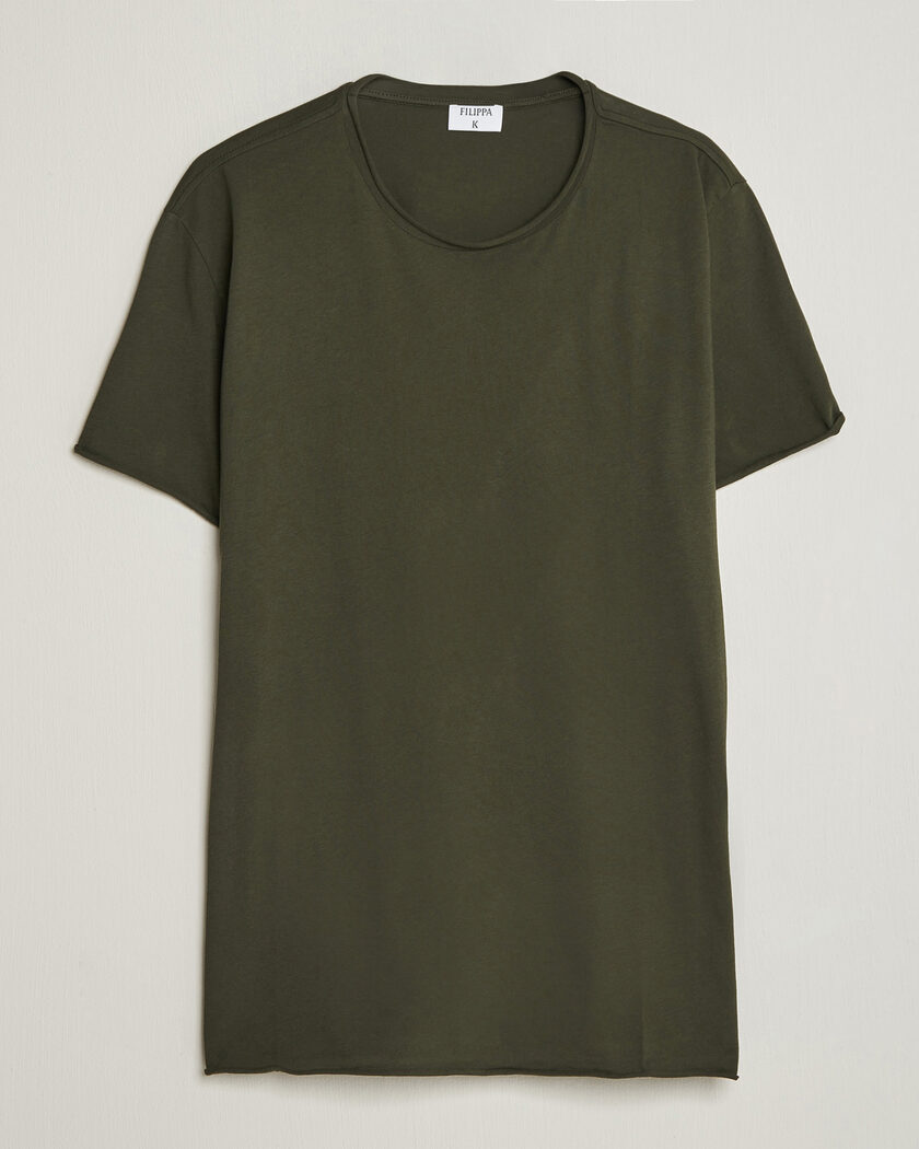 Filippa K Roll Neck Crew Neck T-Shirt Night Green – Grønn