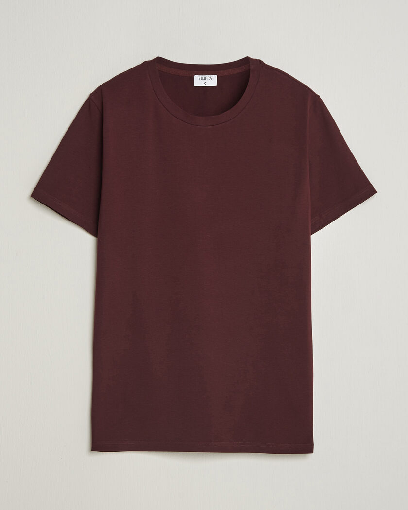 Filippa K Soft Lycra T-Shirt Dark Burgundy – Rød