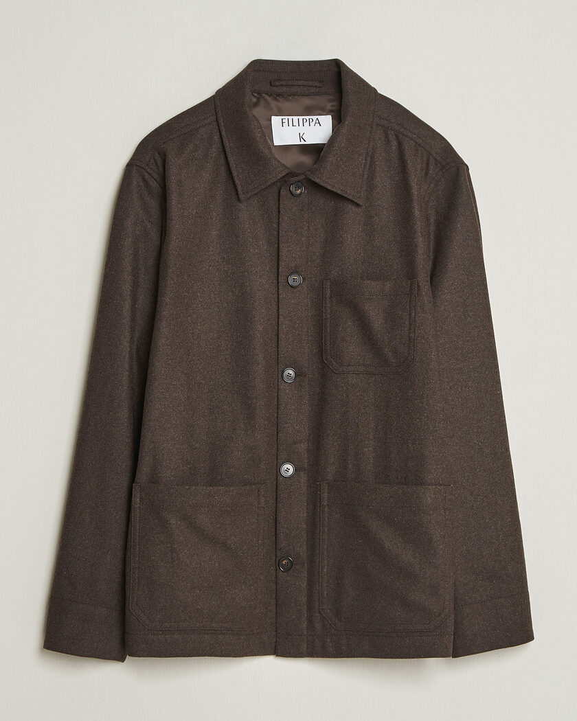 Filippa K Taylor Flannel Overshirt Walnut Brown – Brun