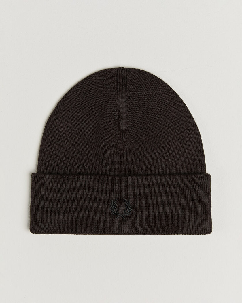 Fred Perry Merino Wool Beanie Rich Brown – Brun