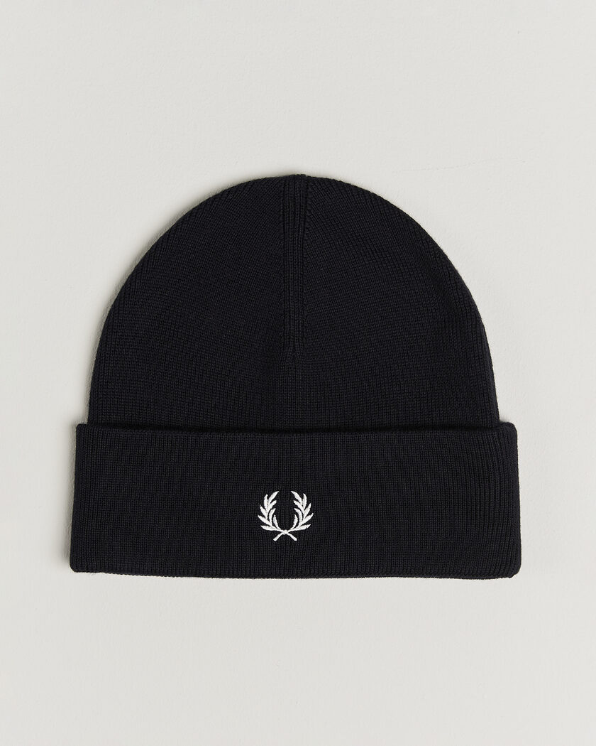 Fred Perry Merino Wool Beanie Navy – Blå