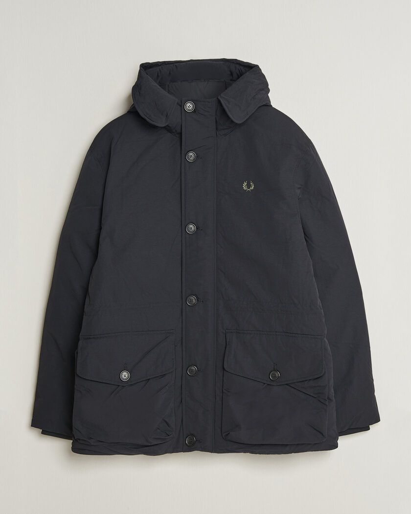Fred Perry Padded Patch Pocket Parka Black – Svart