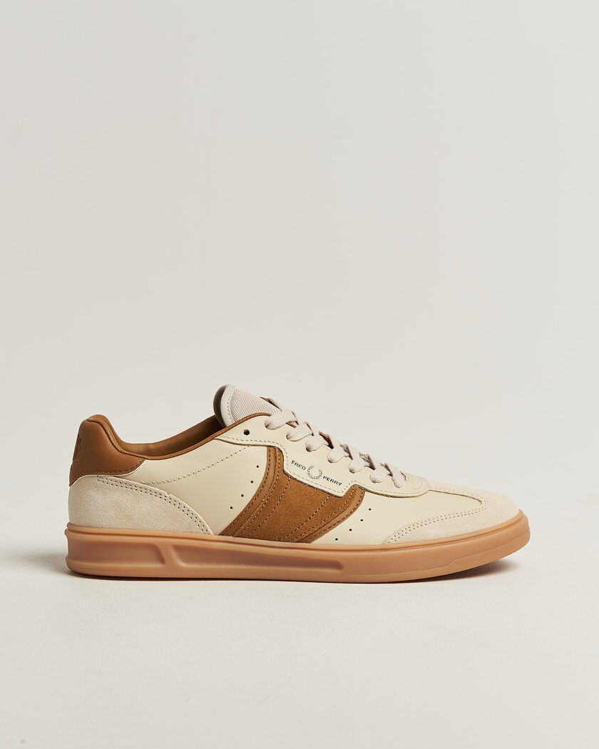 Fred Perry B4 Leather/Suede Sneaker Oatmeal – Hvit