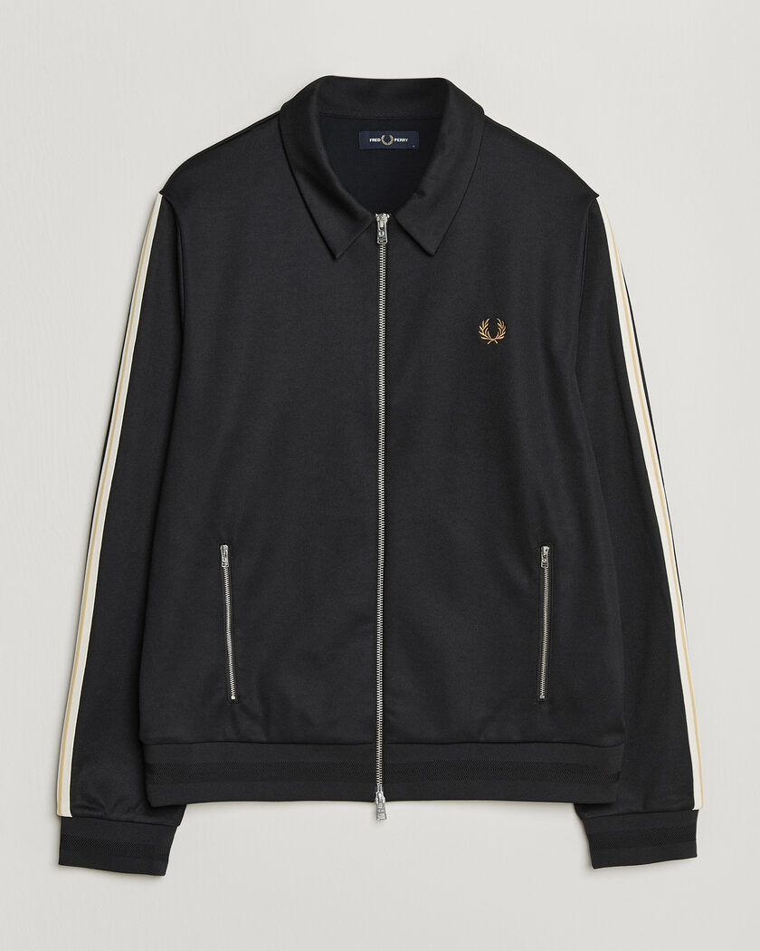 Fred Perry Tipped Taped Track Jacket Black – Svart