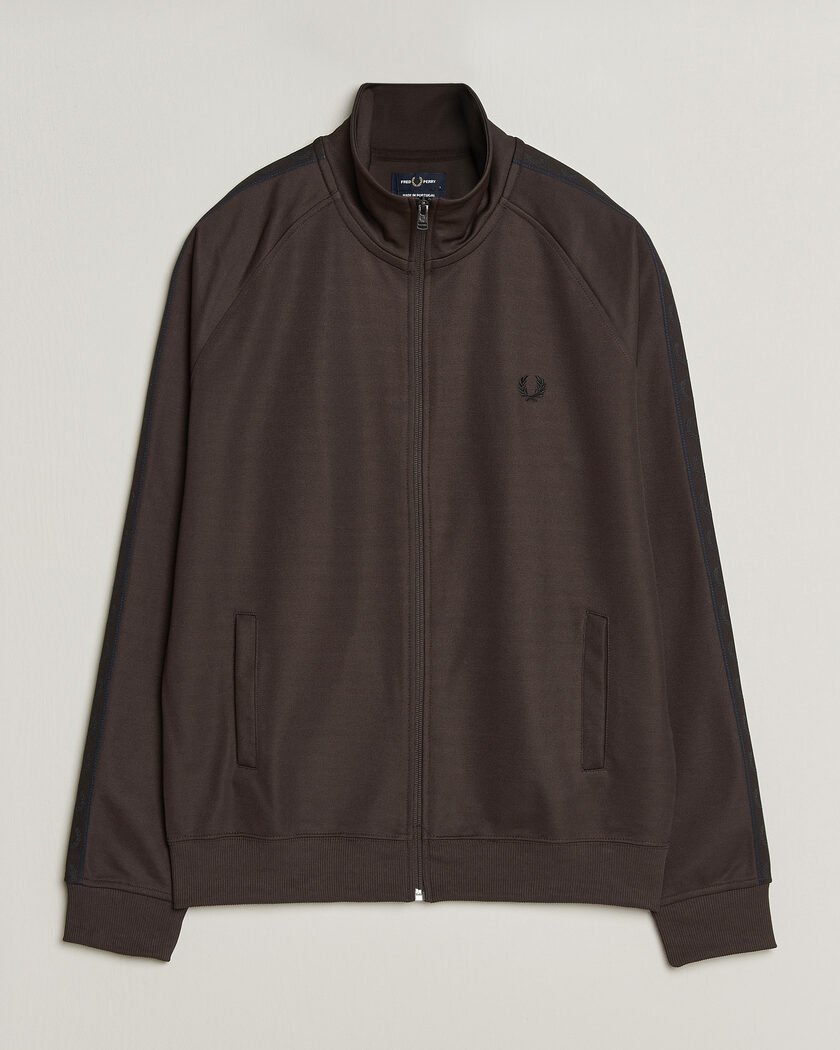Fred Perry Taped Track Jacket Rich Brown – Brun