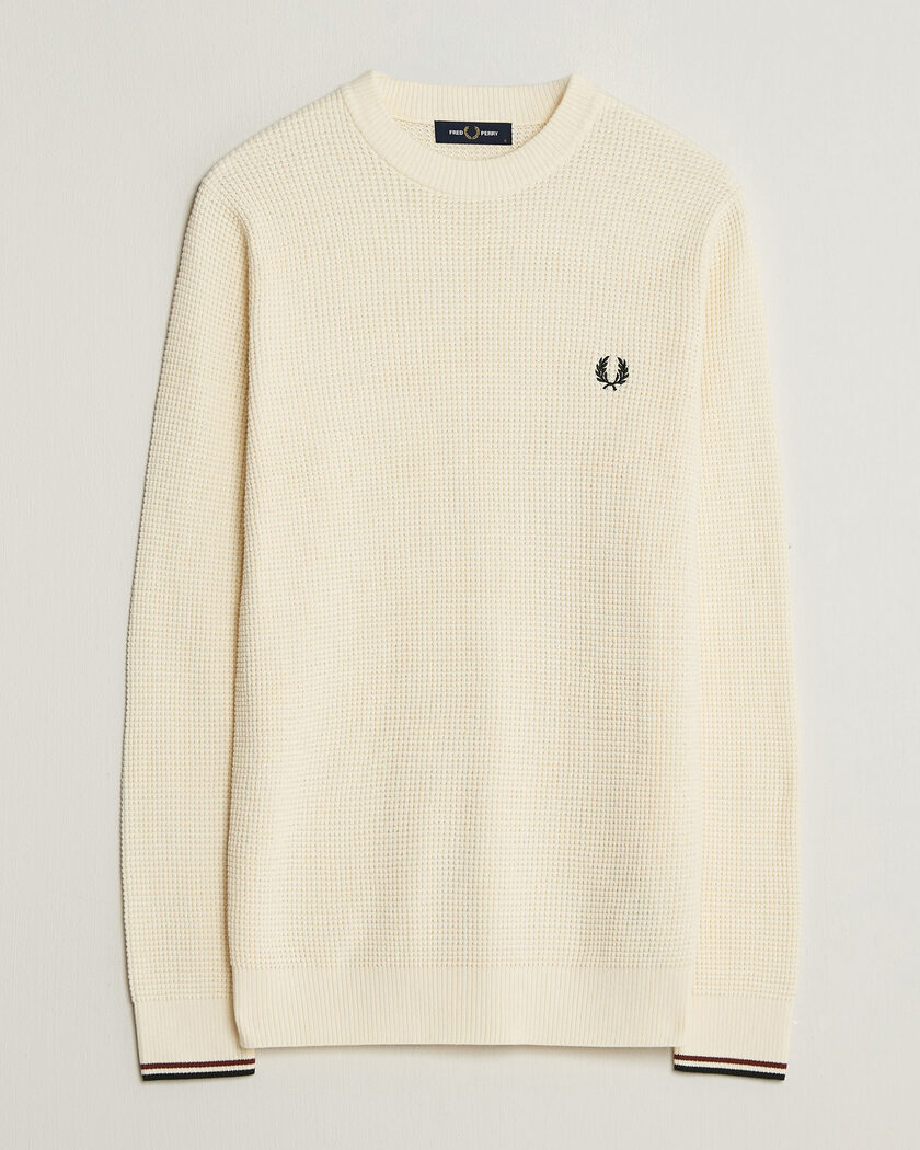 Fred Perry Waffle Stitch Jumper Ecru – Hvit