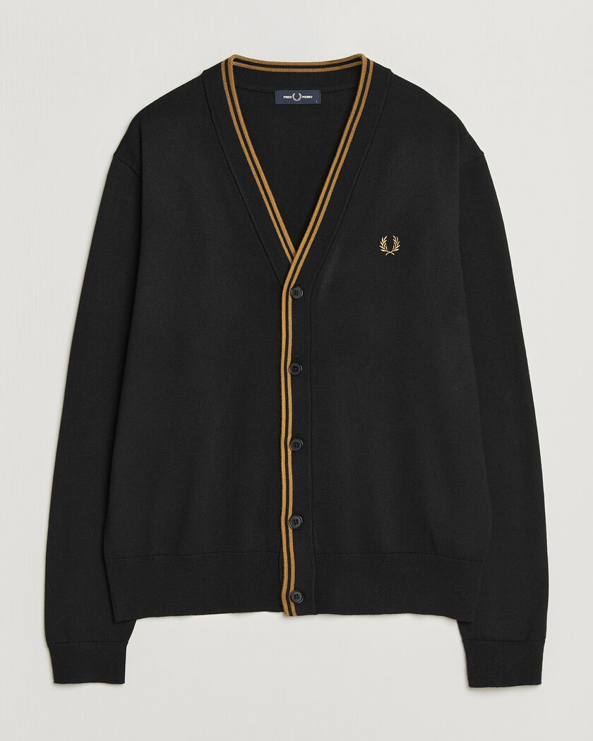  Fred Perry Classic Knitted Cardigan Black – Svart
