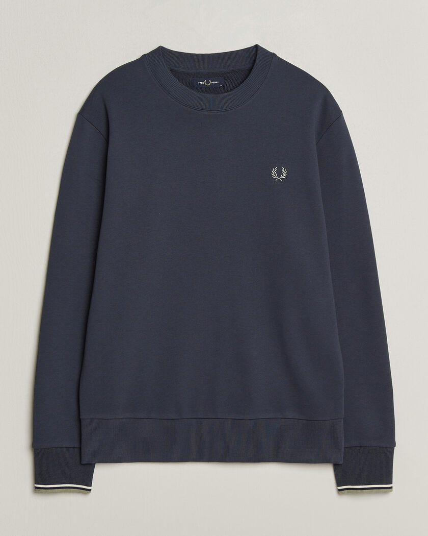 Fred Perry Crew Neck Sweatshirt Dark Airforce – Blå